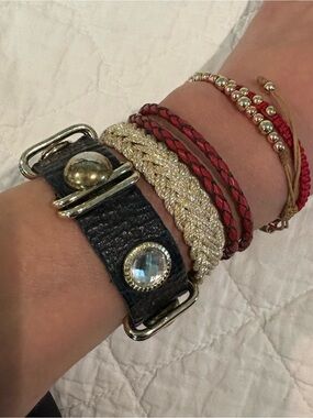 King Star Black Leather Bracelet
